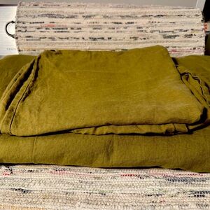 West Elm linen duvet cover and shams